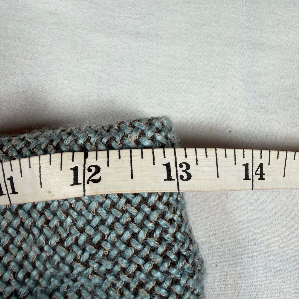Studio Y 3/4 Light Blue Brown Woven Tweed Vintage A-line Skirt - Picture 7 of 8